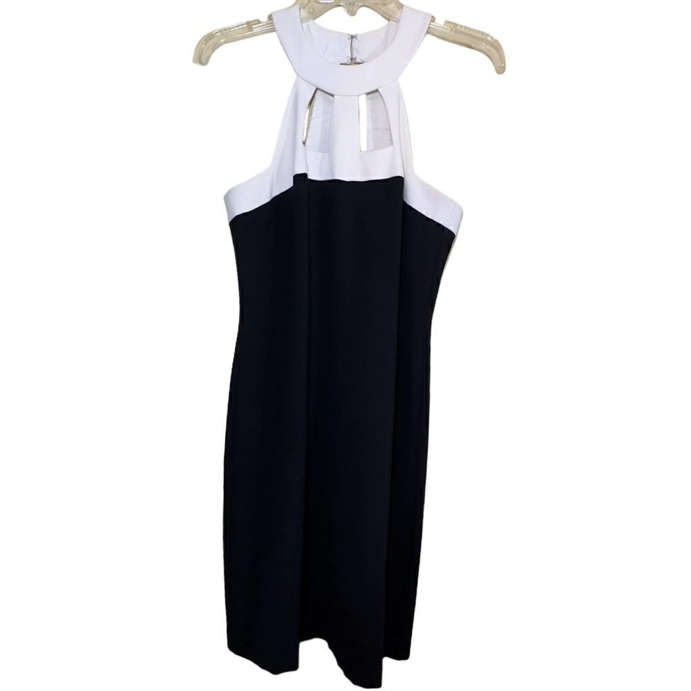 Trina Turk Sexy Black White Cut Out Cocktail Dress Size 6